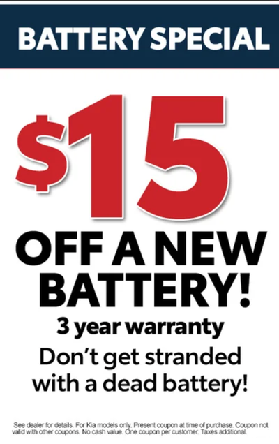 $15 Off Battery